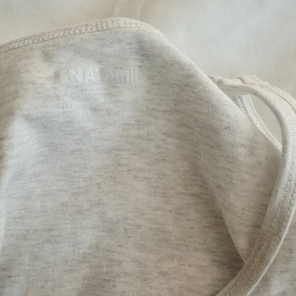 Tna Chill Malibu Ruched Bodycon Mini Dress Heather Cloud White - S - Picture 3 of 3